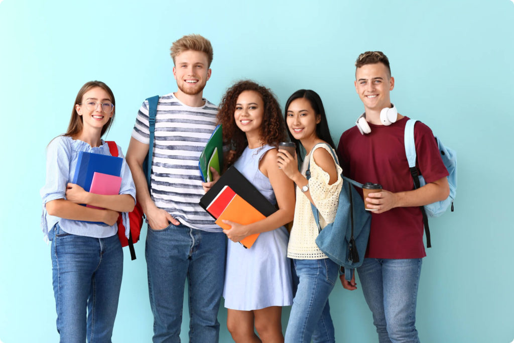 Image of five students in the school